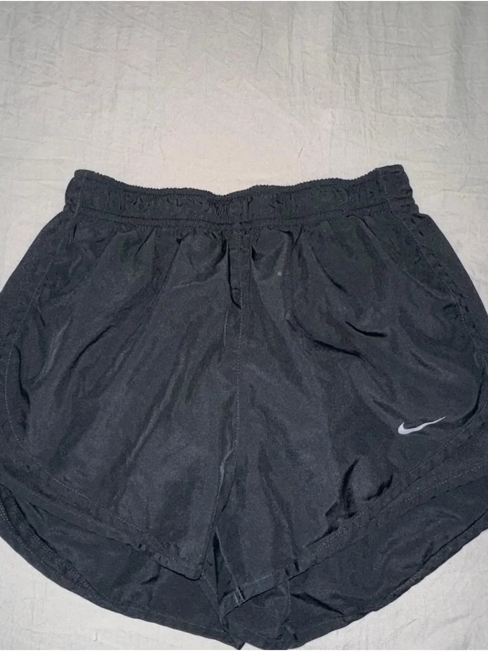Nike Black Athletic Shorts with White Swoosh